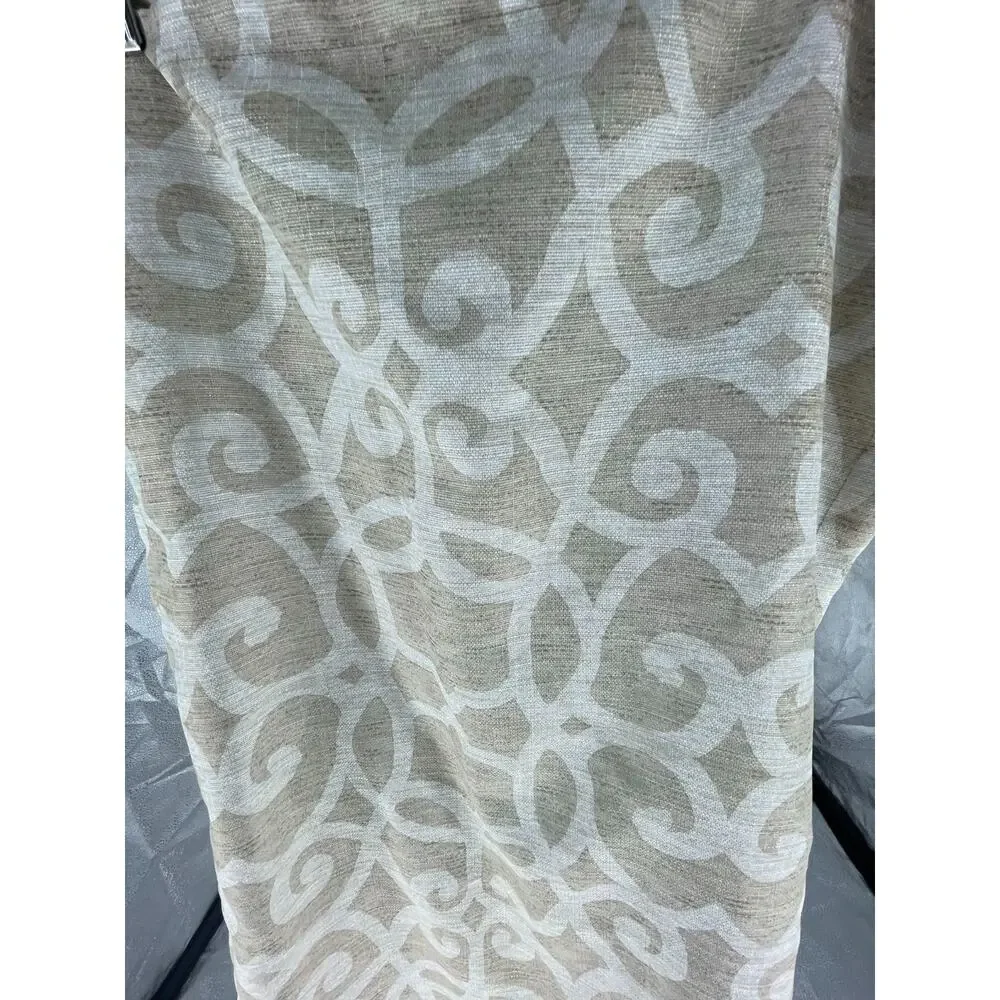 Beige White Printed King Sized Pillow Case 20